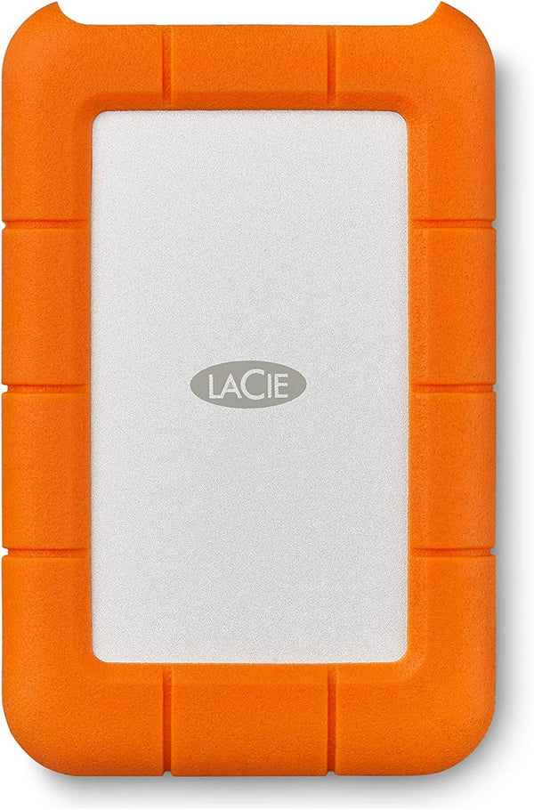 LaCie Rugged Secure USB-C, 2TB, Portable External Hard Drive, Drop, Shock Rain Resistant, incl. USB-C w/o USB-A cable, 1 month Adobe CC (STFR2000403)