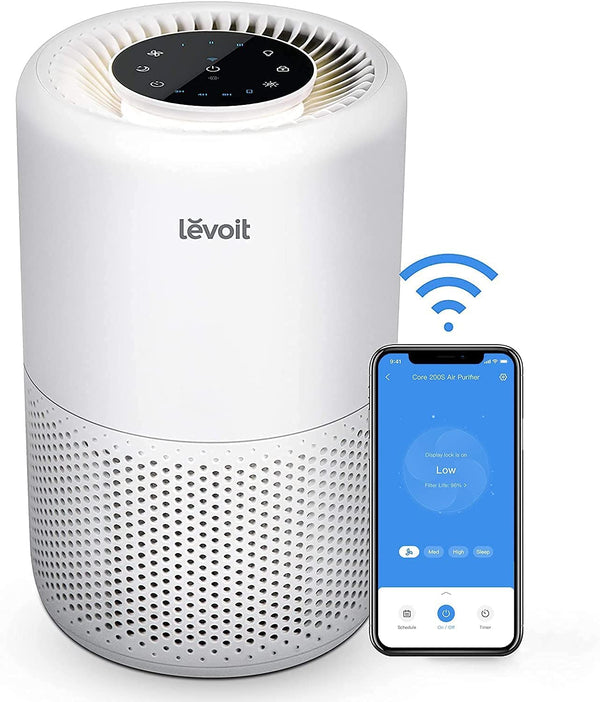 LEVOIT Smart WiFi Air Purifier for Home, Alexa Enabled H13 HEPA Filter, CADR 170m³/h, Removes 99.97% Allergies Smoke Dust Core 200S [Energy Class A++]