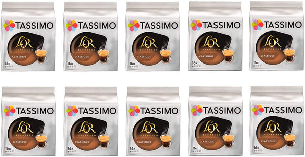 Tassimo L'OR Espresso Classic Coffee Pods - 10 Packs (160 Drinks)
