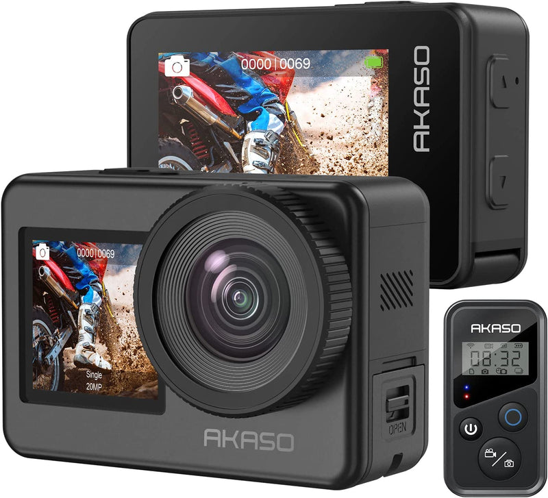 AKASO Brave 7 Pro Action Camera, IPX8 Waterproof Native 4K 20MP WiFi Cam with Touch Screen EIS 2.0 Zoom Support External Mic Voice Control Vlog