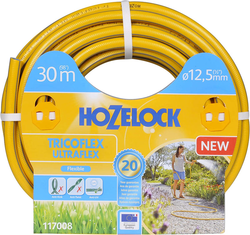 Hozelock Tricoflex Ultraflex Hose, Yellow, 12.5 mm x 30 m