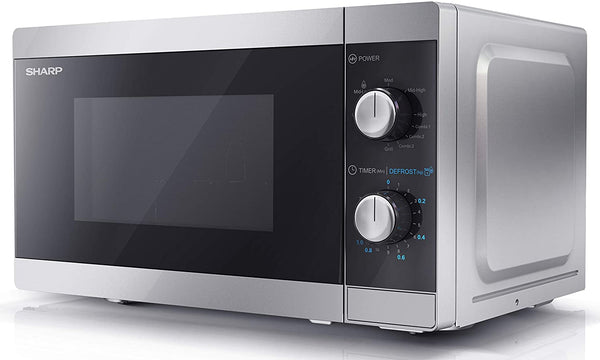 SHARP YC-MG01U-S 800W Microwave with 20 L Capacity, 1000W Grill & Defrost Function – Silver
