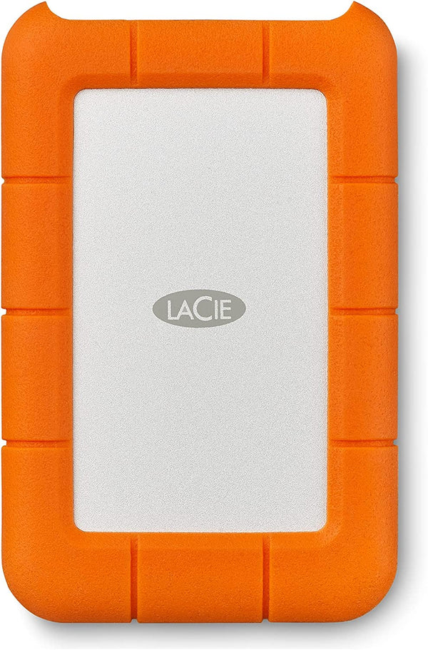 LaCie Rugged USB-C, 5TB, Portable External Hard Drive, Drop, Shock, Dust, Rain Resistant, for Mac & PC, incl. USB-C w/o USB-A cable (STFR5000800)