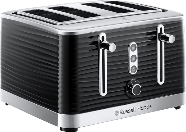 Russell Hobbs 24381 Inspire High Gloss Plastic Four Slice Toaster, Black