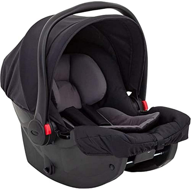 Graco SnugEssentials i-Size Infant Car Seat (Birth to 12 Months Approx, 40-75cm), ISOFIX Base Compatible, Black/Grey