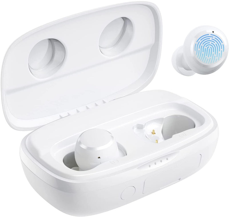 Tribit FlyBuds 3S True Wireless Earbuds, 150H Playtime, IPX8 Waterproof, ENC Bluetooth 5.2 Headphones with Mic, USB-C Quick Charge, Deep Bass - White