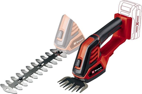 Einhell 3410313 GE-CG 18/100 Li Power X-Change 18V Cordless Electric Shears | 2 Blade System For Cutting Grass, Brushes And Shrubs