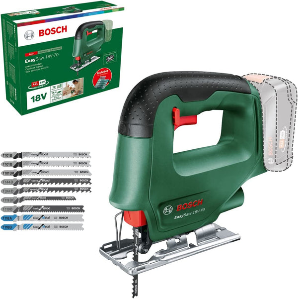 Bosch Home and Garden Cordless Jigsaw EasySaw 18V-70 (Without Battery, 18 Volt System, in Carton Packaging)