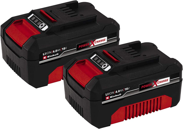 Einhell Power X-Change 18V, 4.0Ah Lithium-Ion Battery Twin Pack | 2 x 4.0Ah Batteries Universally Compatible With PXC Power Tools And Garden Machines