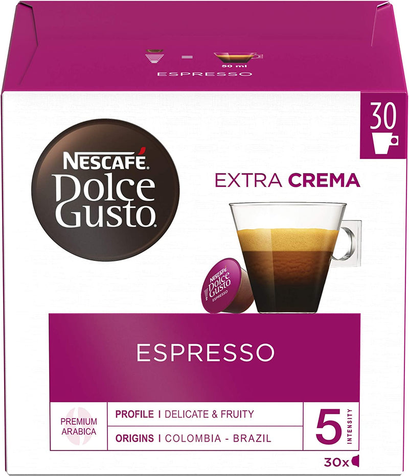 Nescafe Dolce Gusto Espresso Coffee Pods (Pack of 3, Total 90 Capsules)