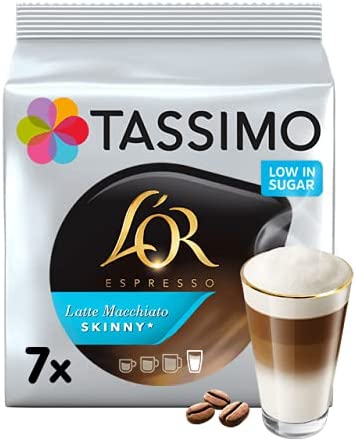 Tassimo L'OR Skinny Latte Macchiatto Coffee Pods (Pack of 5, Total 70 Coffee Capsules, 35 Drinks)