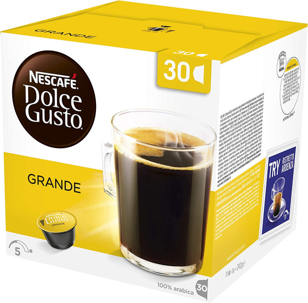 Nescafe Dolce Gusto Grande Coffee Pods (Pack of 3, Total 90 Capsules)