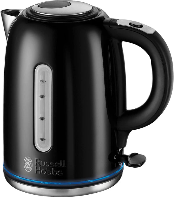 Russell Hobbs 20462 Quiet Boil Kettle, Black, 3000W, 1.7 Litres [Energy Class A]