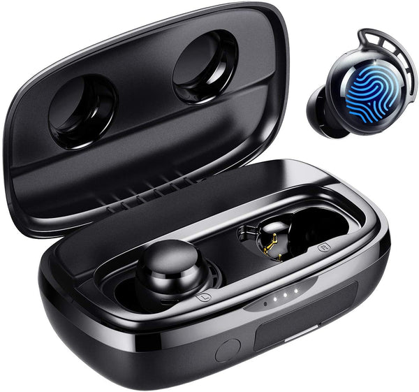 Tribit FlyBuds 3 Bluetooth Earphones, 100H Playtime, IPX8 Waterproof, True Wireless Earbuds with Mic, Touch Control, in-Ear, Deep Bass - Black