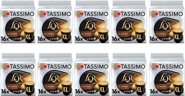 TASSIMO L'OR XL Intense Coffee Capsules Refills T-Discs Pods - 10 Packs (160 Drinks)