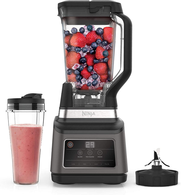 Ninja 2-in-1 Blender with Auto-iQ (BN750UK) 1200 W, 2.1 Litre Jug, 0.7 Litre Cup, Black/Silver