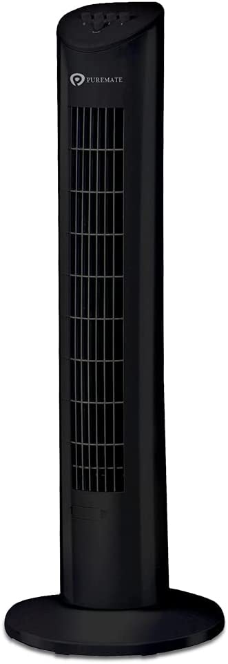 PureMate Tower Fan, 31-inch Oscillating Tower Fan with Aroma Function, 3 Cooling Speed Settings, Powerful 60W Motor, Portable Floor Fan For Home