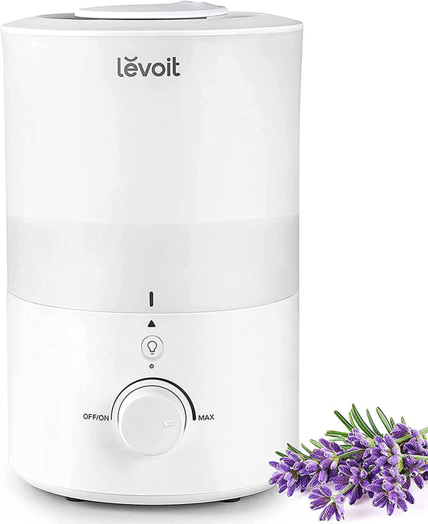 LEVOIT 3L Humidifier for Bedroom Baby Room with Night Light, Cool Mist Humidifier, Quiet, Up to 25H for 27 ㎡, Operation with 360° Rotation Nozzle