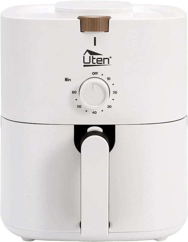 Uten Air Fryer Oven, White 4L with Rapid Air Circulation, 30 Minute Timer and Adjustable Temperature Control with Recipe, 1500W [Energy Class A+++]