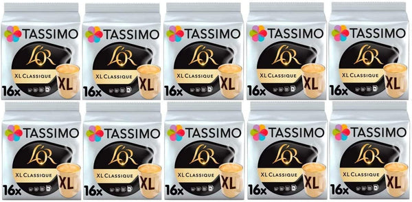 Tassimo L'OR XL Classique Coffee Pods - 10 Packs (160 Drinks)