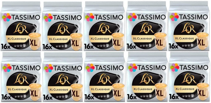Tassimo L'OR XL Classique Coffee Pods - 10 Packs (160 Drinks)