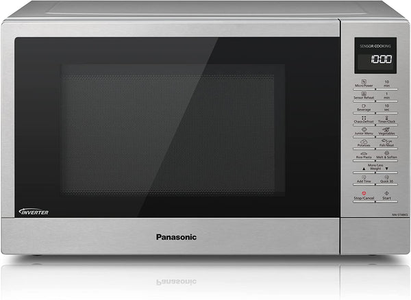 Panasonic NN-ST48KSBPQ Solo Inverter Microwave Oven with Turntable with 25 Programmes and a Junior Menu, 1000 W, 32 L - Silver