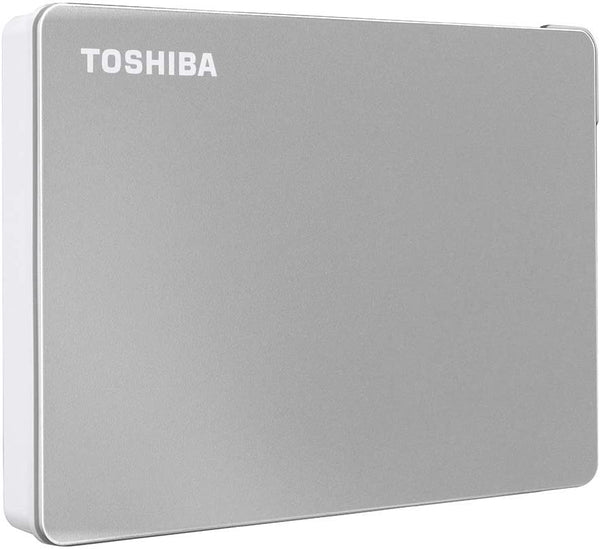 Toshiba 2TB Canvio Flex Portable External Hard Drive for Mac, Windows PC and Tablet, compatible with USB-C and USB-A devices, Silver (HDTX120ESCAA)