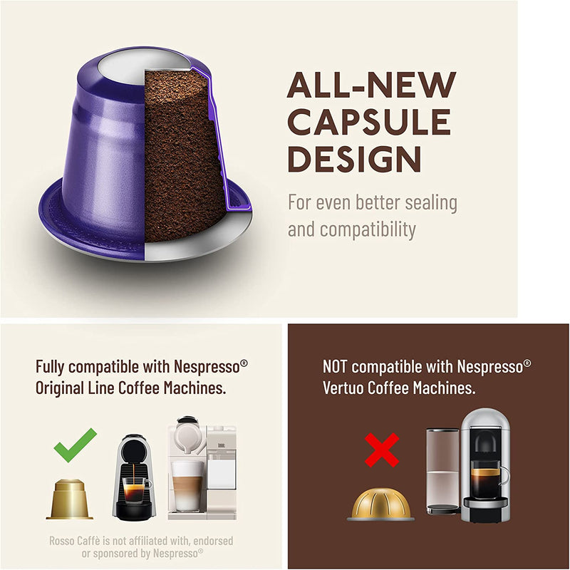 Nespresso Compatible Coffee Pods Variety Pack | 120 Capsules | Fresh Tasting Barista Quality Every Time | 100% Recyclable
