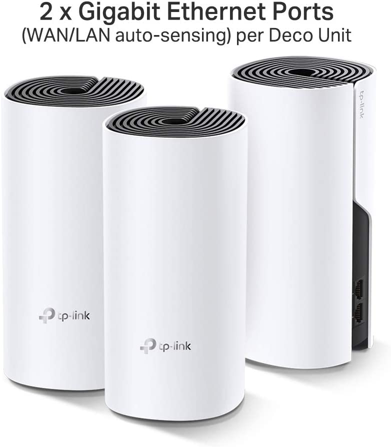 TP-Link Deco M4 Whole Home Mesh Wi-Fi System, Up to 4000 sq ft Coverage, Qualcomm CPU, Dual-Band AC1200 with Gigabit Ports, Parent Control, Pack of 3