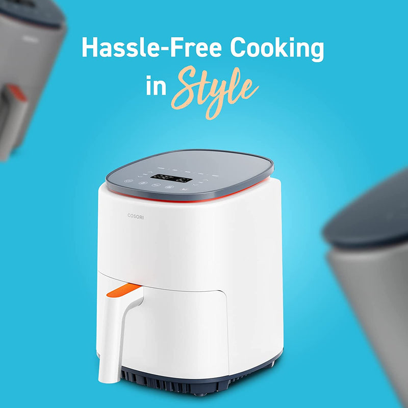 COSORI Air Fryer Lite 3.8L, Preset Multi-Stage Cooking, 75-230℃, Smart Control, 1500W, 3 Portions, 140+ Online Recipes Cookbook, Dishwasher Safe, White