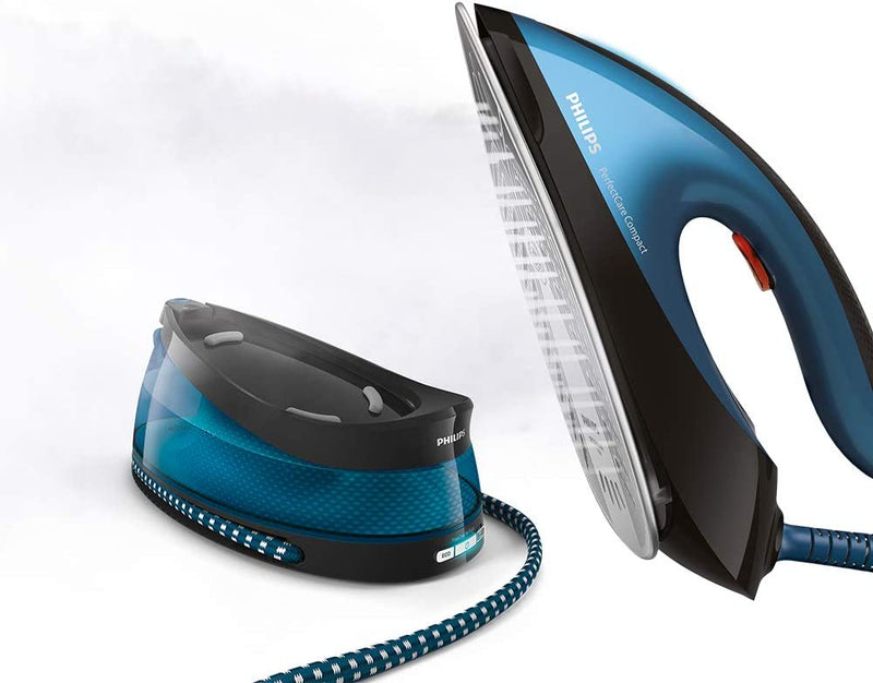 Philips PerfectCare Compact Steam Generator Iron with 420g steam Boost, 2400 W, Blue & Black - GC7846/86