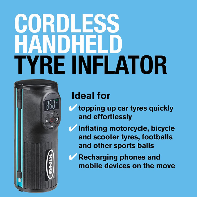 Ring Automotive RTC2000 Cordless Handheld Rechargeable Tyre Inflator