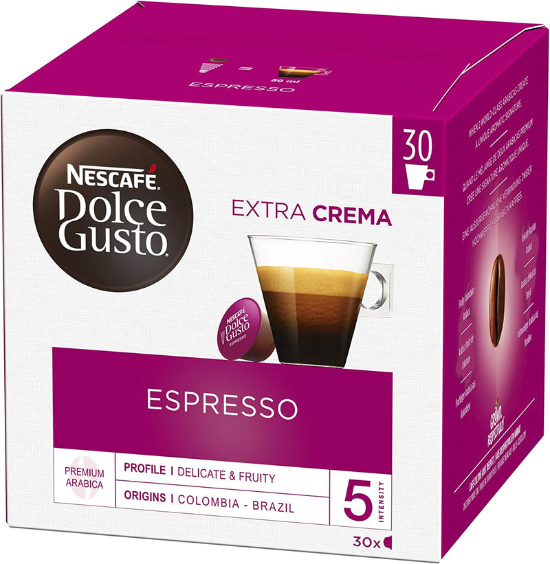 Nescafe Dolce Gusto Espresso Coffee Pods (Pack of 3, Total 90 Capsules)