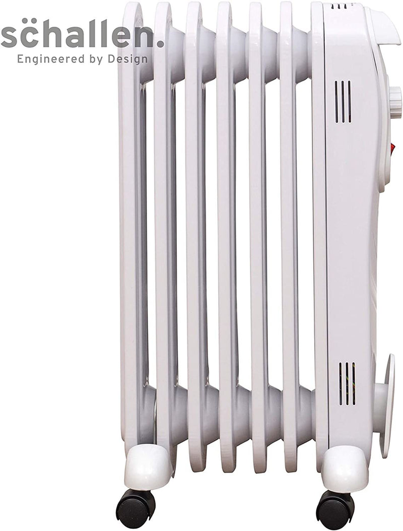 POWERFUL 1500W OIL RADIATOR – The 7 oil filled fins heat up instantly to quickly distribute warmth across the room.