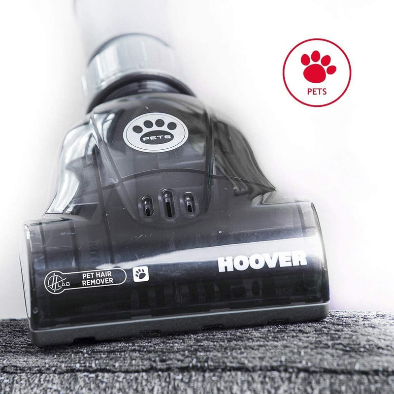 A mini turbo brush is included with Whirlwind Evo Pets to help remove pet hairs from cushions, sofas and carpets. The rotating bristles help penetrate deeply into the fabric to lift the fur and ensure that it gets sucked into the dust collection chamber. The pets brush and all other accessories are stored neatly on board the vacuum, for convenience and easy storage.