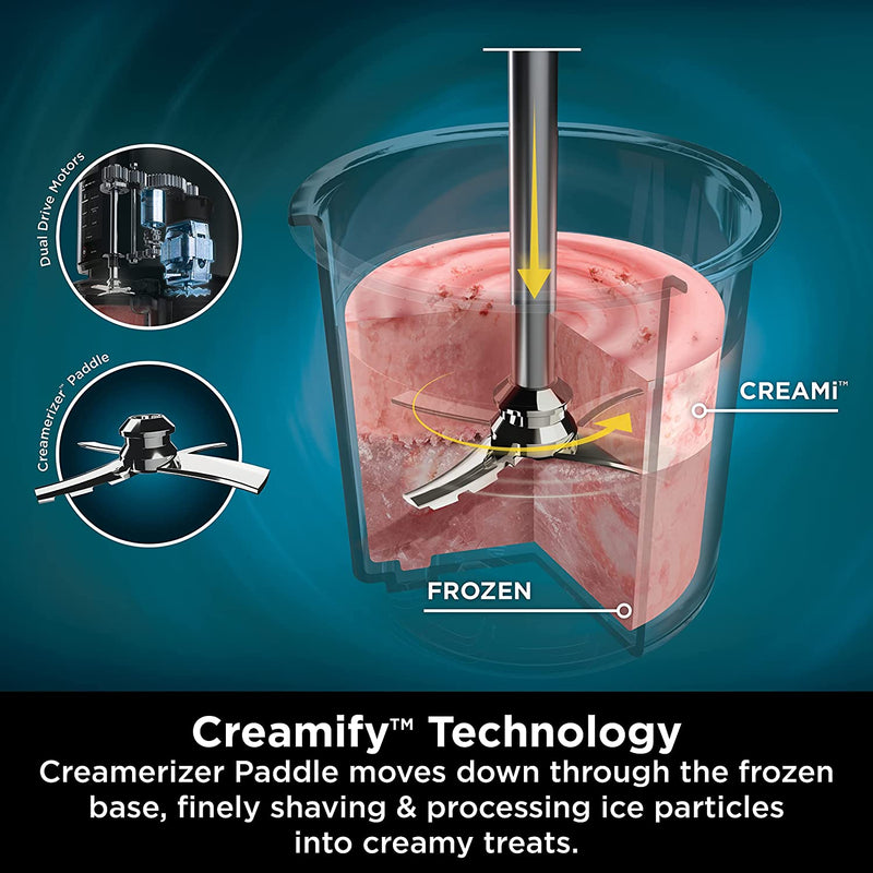 Ninja CREAMi Ice Cream & Frozen Dessert Maker [NC300UK] 7 Programs, Black/Silver