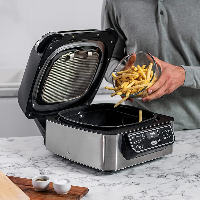 Ninja Foodi Health Grill and Air Fryer [AG301UK] 5.7 Litres, Brushed Steel and Black