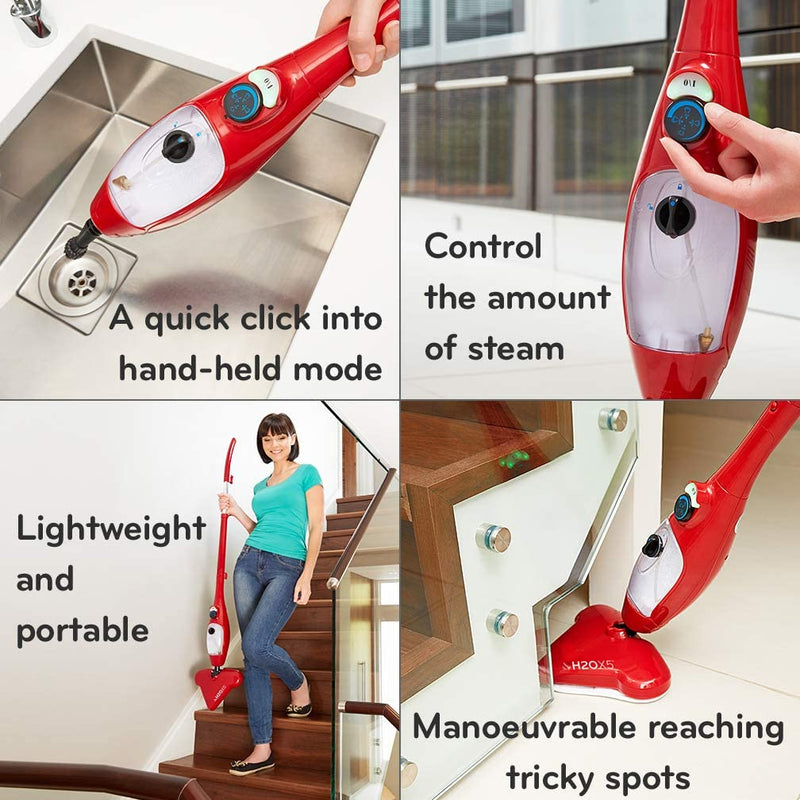 The lightweight handheld steam mop means you can use the H2O X5 to give all surfaces, even those hard to reach places, a deep steam clean.
