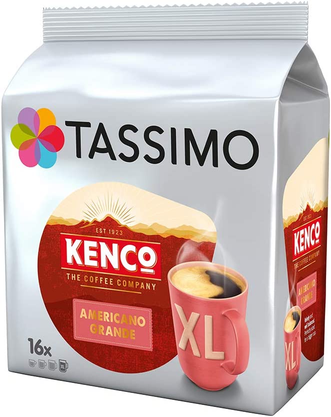 Tassimo Coffee Kenco Bundle - Kenco Americano Smooth/Americano Grande/Pure Colombian pods - Pack of 5 (80 Servings)