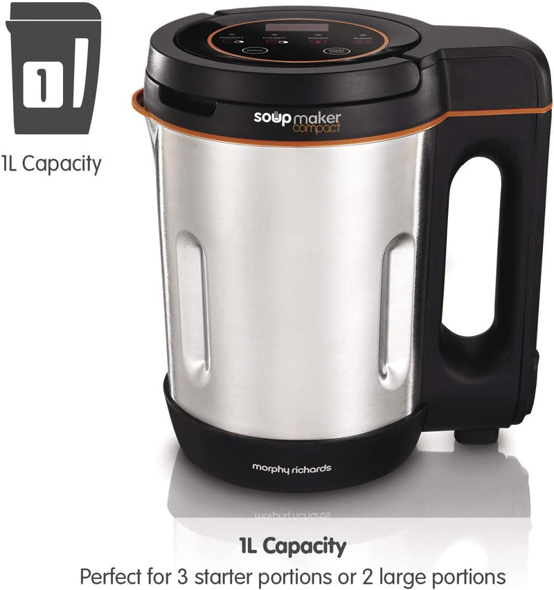 Morphy Richards Compact Soup Maker 501021 Stainless Steel 1 Litre, 900 W
