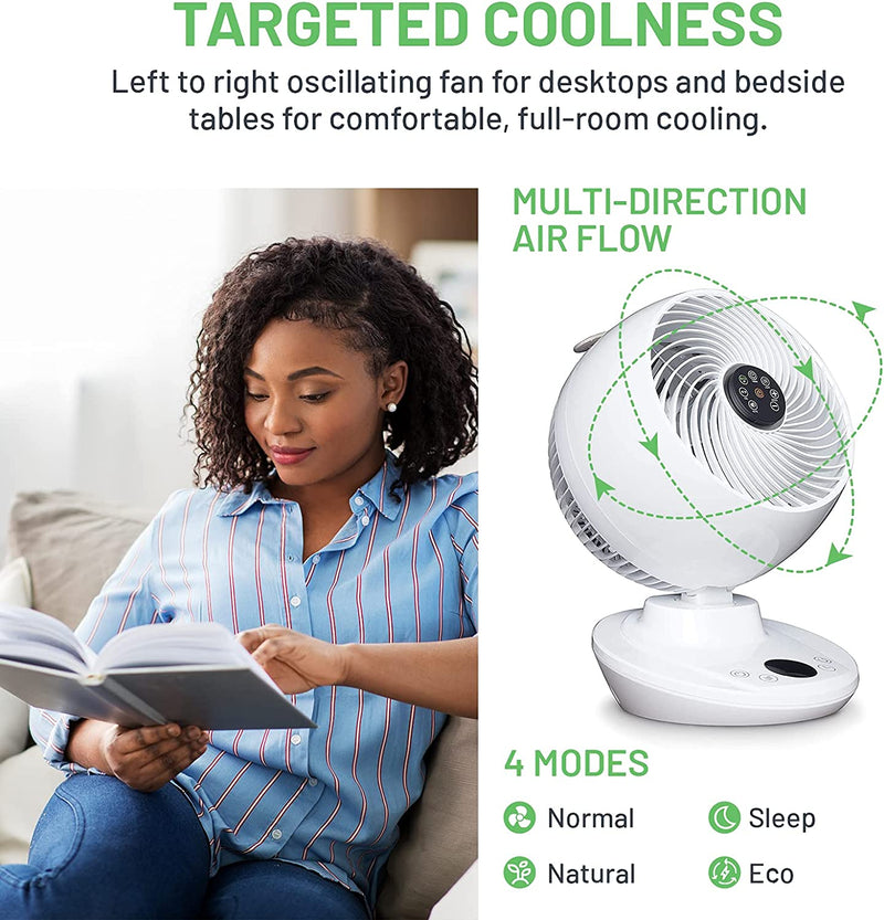 Meaco 650 Cooling Fan - Small, Silent Desk Fan for Bedrooms, Desktops and Offices that is Portable, Oscillating and Remote Controlled