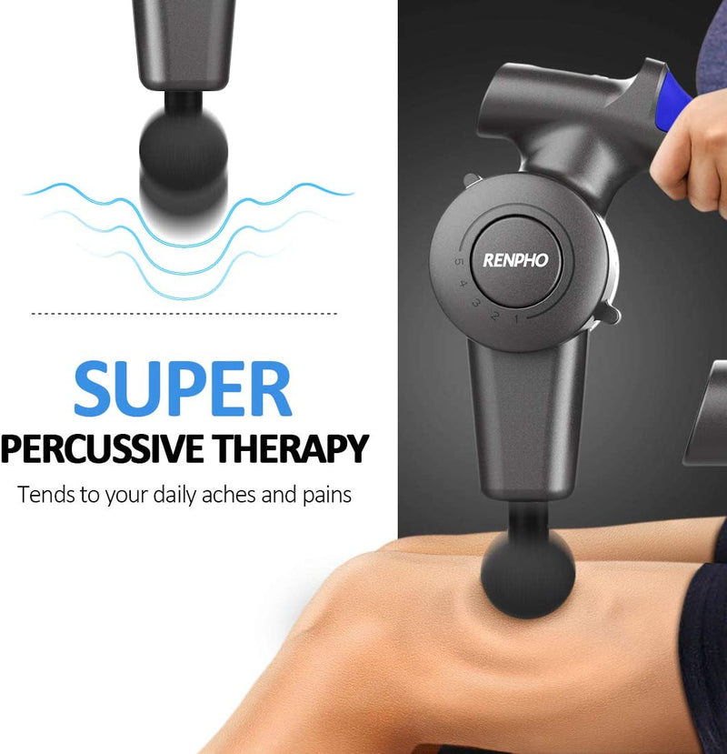 RENPHO Message Gun with Adjustable Arm and 6 Massage Head, Handheld Electric Portable Deep Tissue Muscle Massager For Home Gym Outside Travel