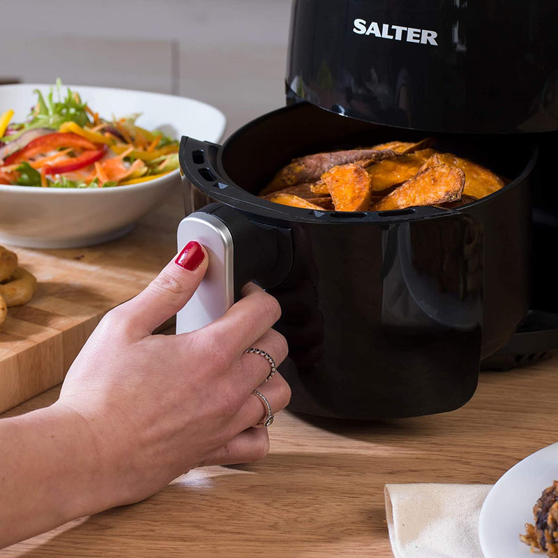 Salter EK2817 Compact 2L Hot Air Fryer with Removable Frying Rack, Adjustable Temperature Control, 30 Minute Timer, 1000 W For Small Family & Students