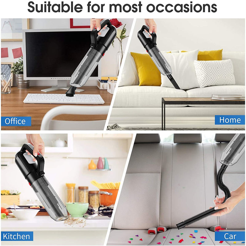 The cordless handheld vacuum cleaner has a built-in cyclone suction system, which can provide continuous and strong suction and can solve arduous cleaning tasks.