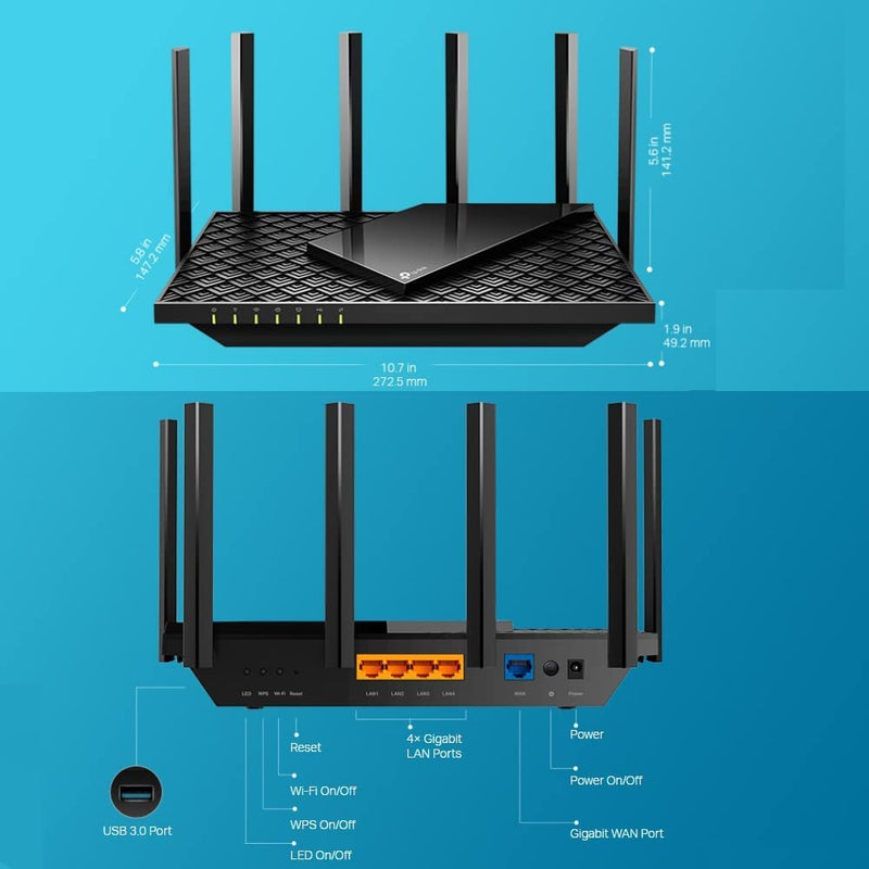 TP-Link Next-Gen Wi-Fi 6 AX5400 Mbps Gigabit Dual Band Wireless Router, Dual-Core CPU, TP-Link HomeShield, Ideal for Gaming Xbox/PS4/PS5, Archer AX72