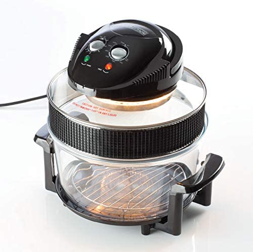 Daewoo SDA1032 Deluxe 17L 1300W Halogen Air Fryer with an Extension Ring- 60min Timer with Self-Cleaning Function - Black