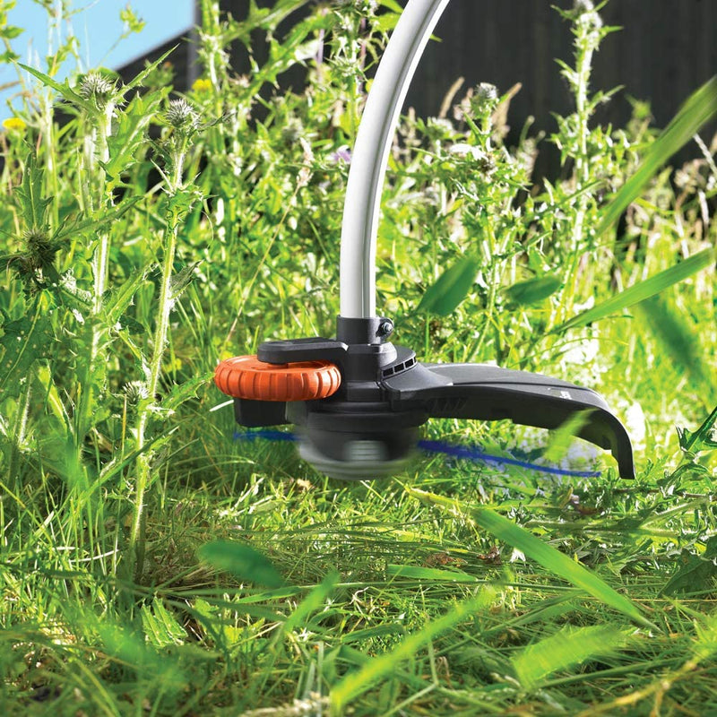 BLACK+DECKER Electric Strimmer Grass Trimmer 700 W 33 cm with Wheel Edge Guide and Adjustable Second Handle GL7033-GB