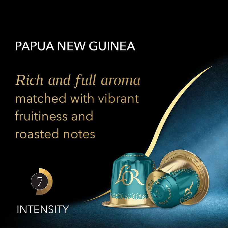 L'OR Origins Papua New Guinea Intensity 7 Nespresso Compatible Coffee Pods (Pack of 10, Total 100 Coffee Capsules)