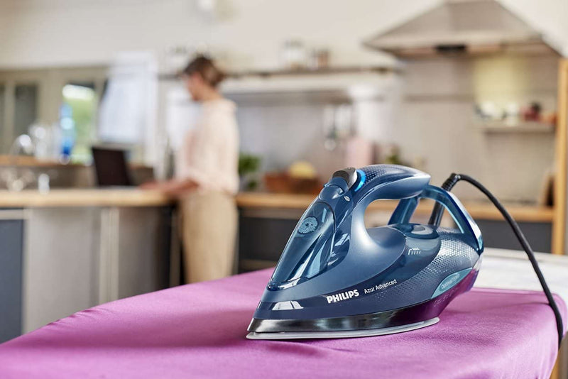 Philips Azur Advanced Steam Iron with OptimalTEMP, 240g steam boost, 3000W and  smart Quick Calc Release -  GC4938/20