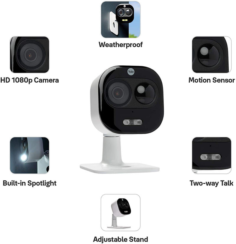 Yale SV-DAFX-W - All-in-One Indoor and Outdoor Camera 1080p - Detect, View, Light up, Talk and Listen - Live Viewing